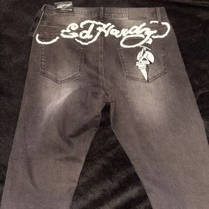 Ed Hardy Jeans (Size 36) (Slim Straight) (With Embroidered design on back)